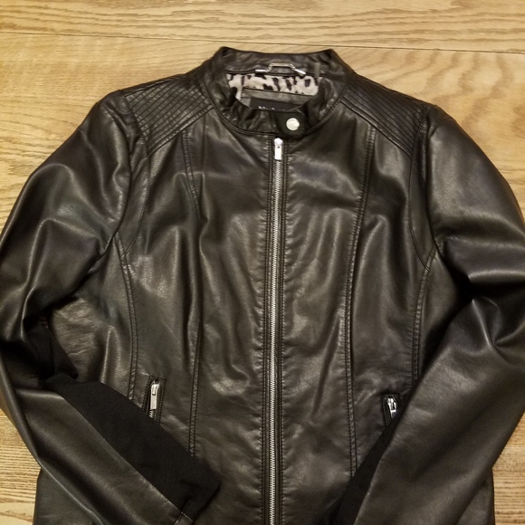 Rivet Jackets & Blazers - Womens Black Faux Leather Rivet Jacket XXL